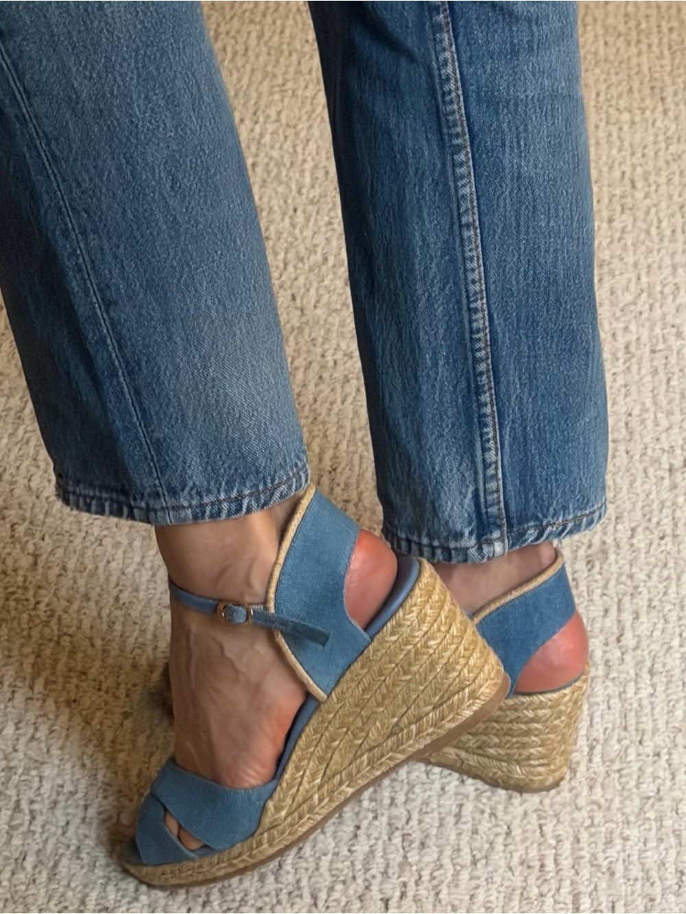Stuart Weitzman Vintage Blue Denim Espadrille NWT